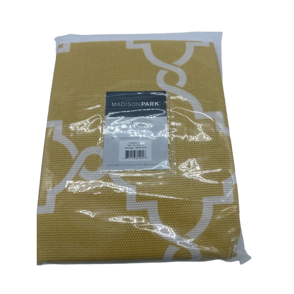 Madison Park 1-Panel Westmont Fretwork Print Light Filtering Window Curtain